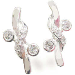 Silver Earring jewelry Cz stone set